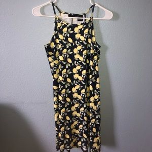 Lemon and navy dress